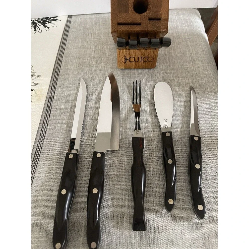 cutco butcher block knife set
